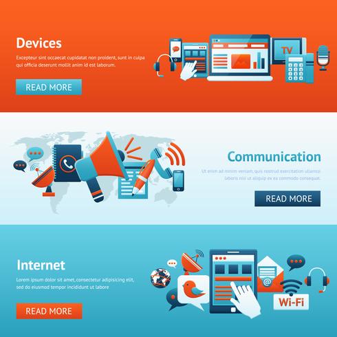 Communicatiebannerset vector