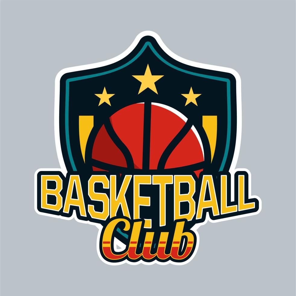 schild badge of embleem basketbal modern professioneel geschikt voor uw logo-team of logo-sportclub vector