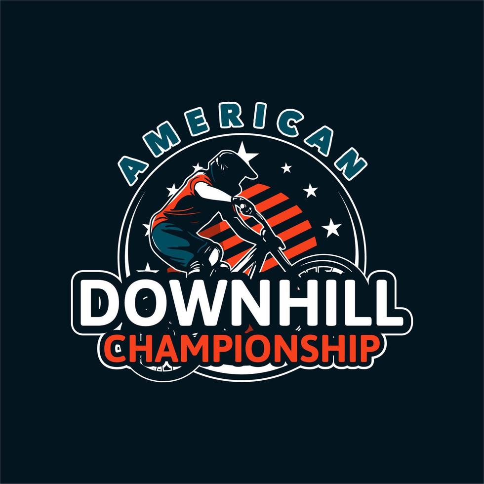 Amerikaans kampioenschap downhill. badge, poster, flyer, t-shirtontwerp. vector