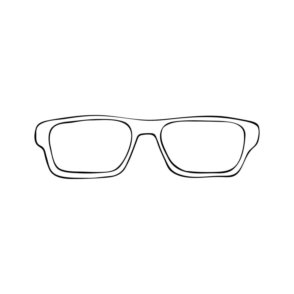 zwarte doodle bril. brillen en zonnebrillen illustratie vector