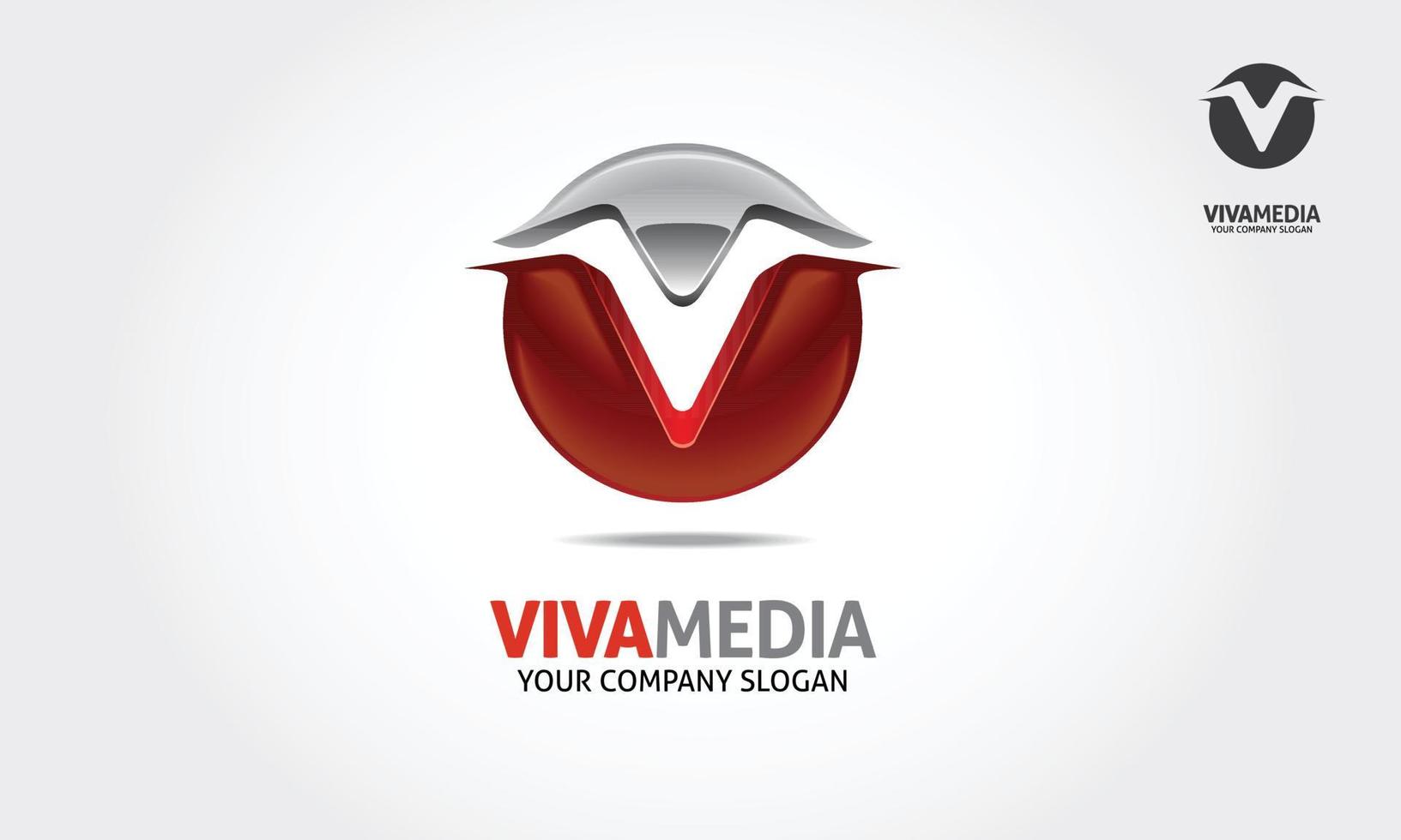 rode kleur viva media logo afbeelding. dit is een uitstekende logosjabloon die geschikt is voor uw bedrijf om het communicatieproces te verbeteren. vector