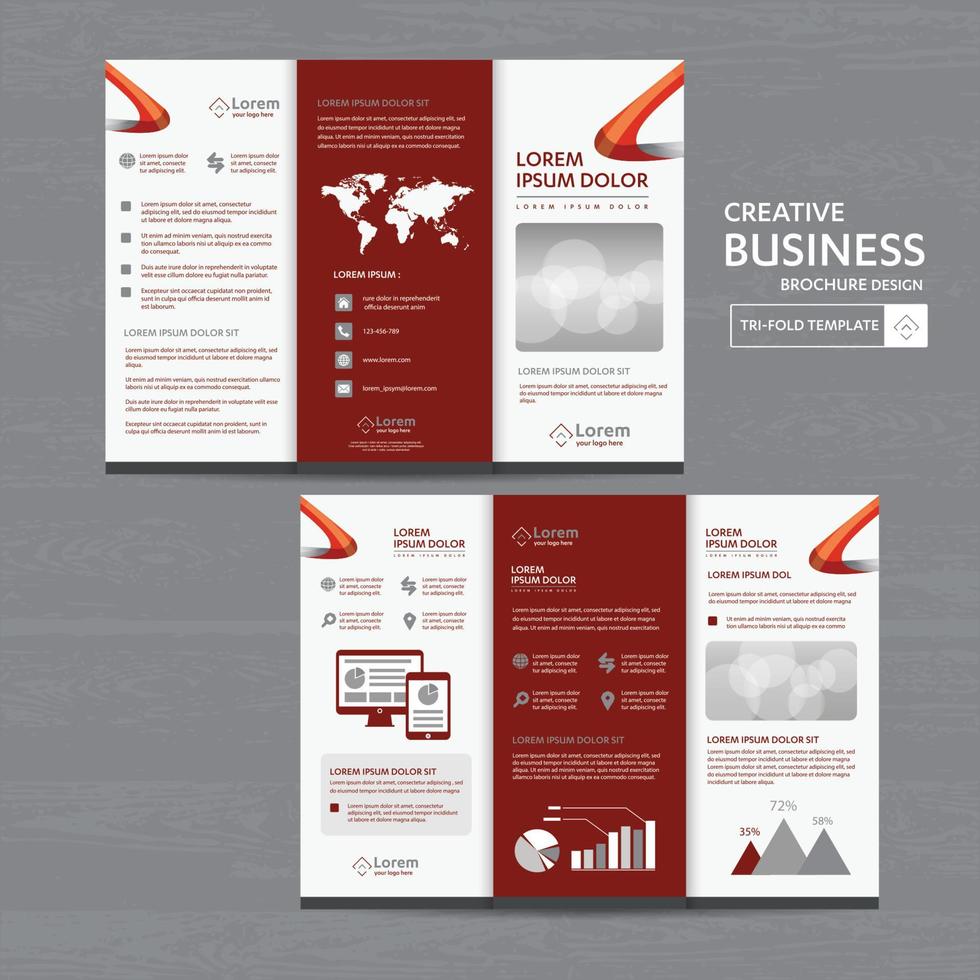 drievoudige brochure mock up achtergrond abstract zakelijk folder flyer vector ontwerp presentatie lay-out a4 formaat