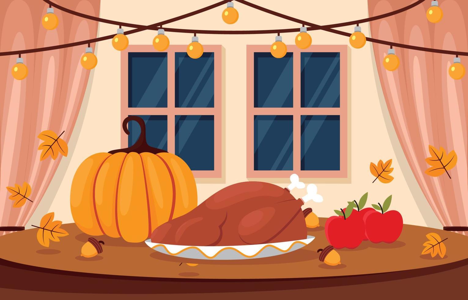 Thanksgiving diner achtergrond vector