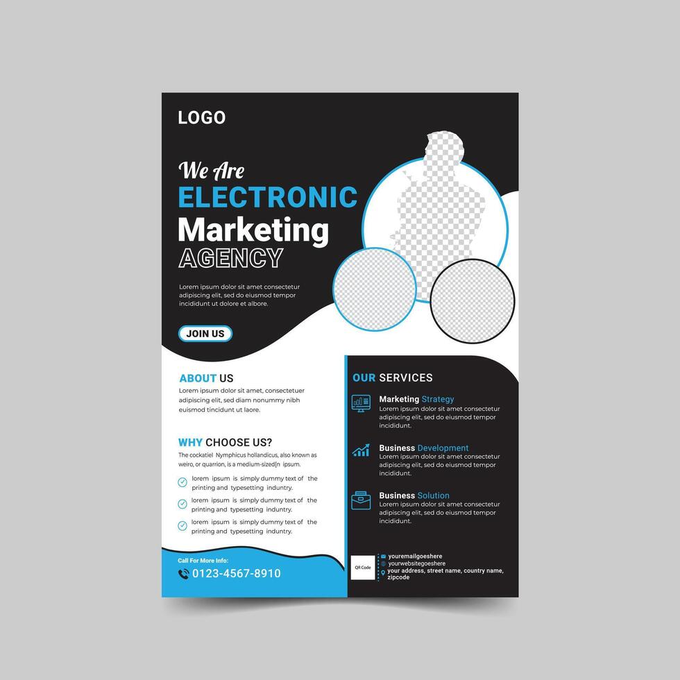 modern creatief zakelijke bedrijf, digitaal afzet agentschap folder brochure ontwerp, Hoes modern lay-out, jaar- rapport, poster, folder in a4 sjabloon vector