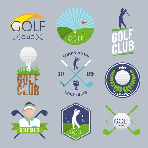 golf label set vector