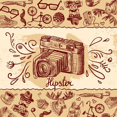 Hipster camera achtergrond vector