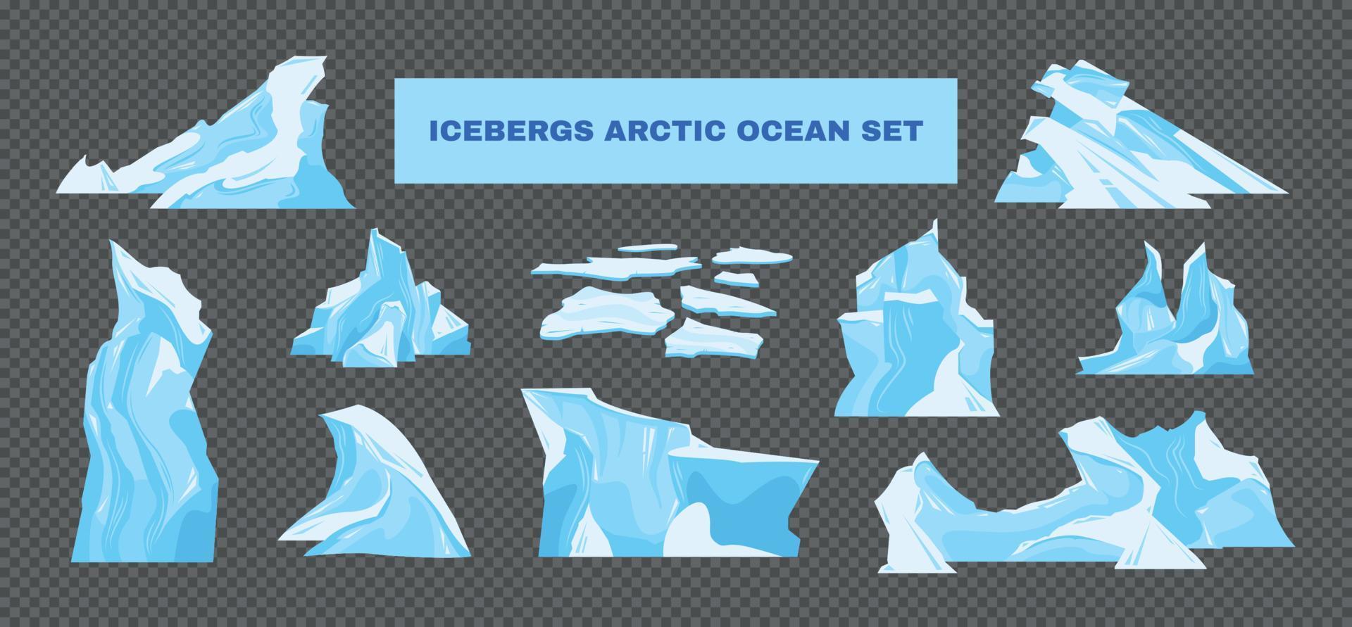 ijsbergen transparante set vector