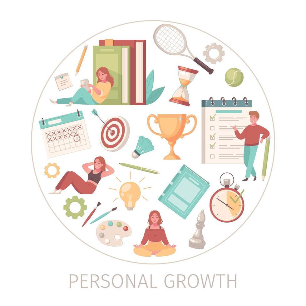 persoonlijke groei ronde samenstelling vector