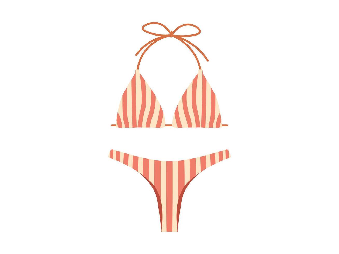 zomer lingerie of zwemkleding voor zee. elegant vrouwen badmode of bikini Aan geïsoleerd achtergrond. vlak kleurrijk illustratie vector