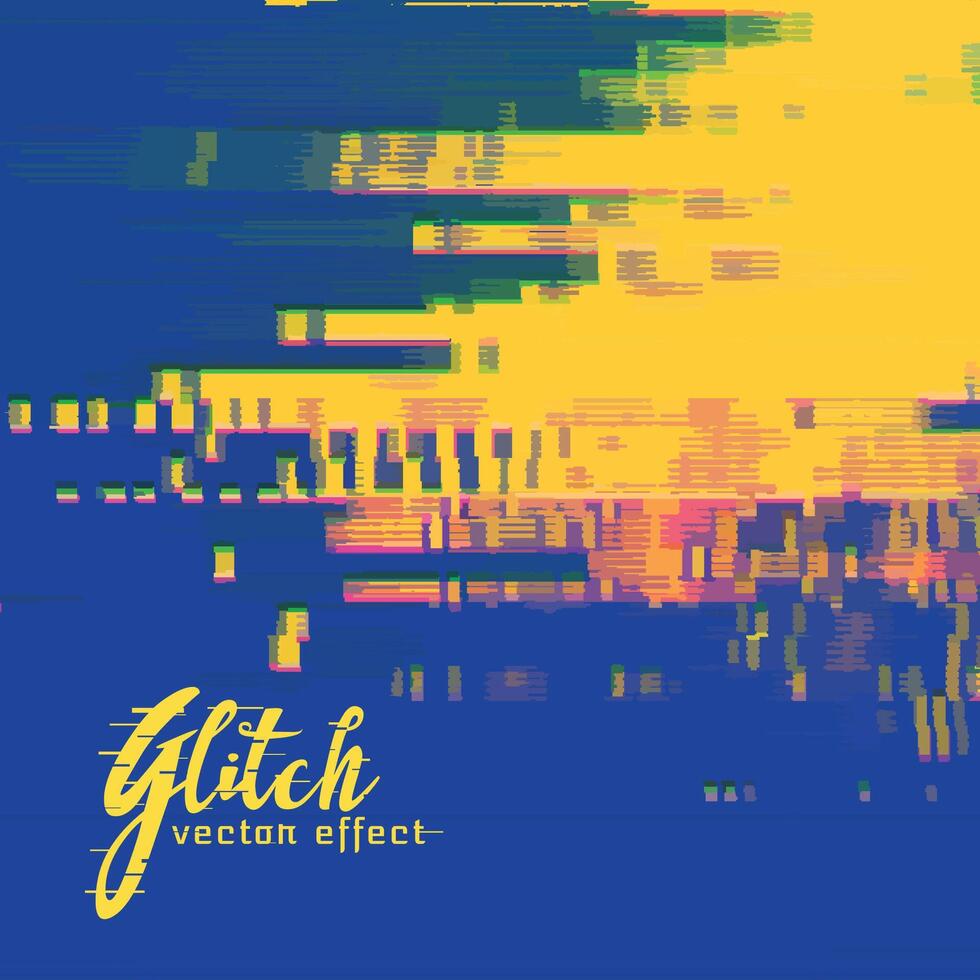 glitch signaal fout achtergrond in duotoon kleuren vector