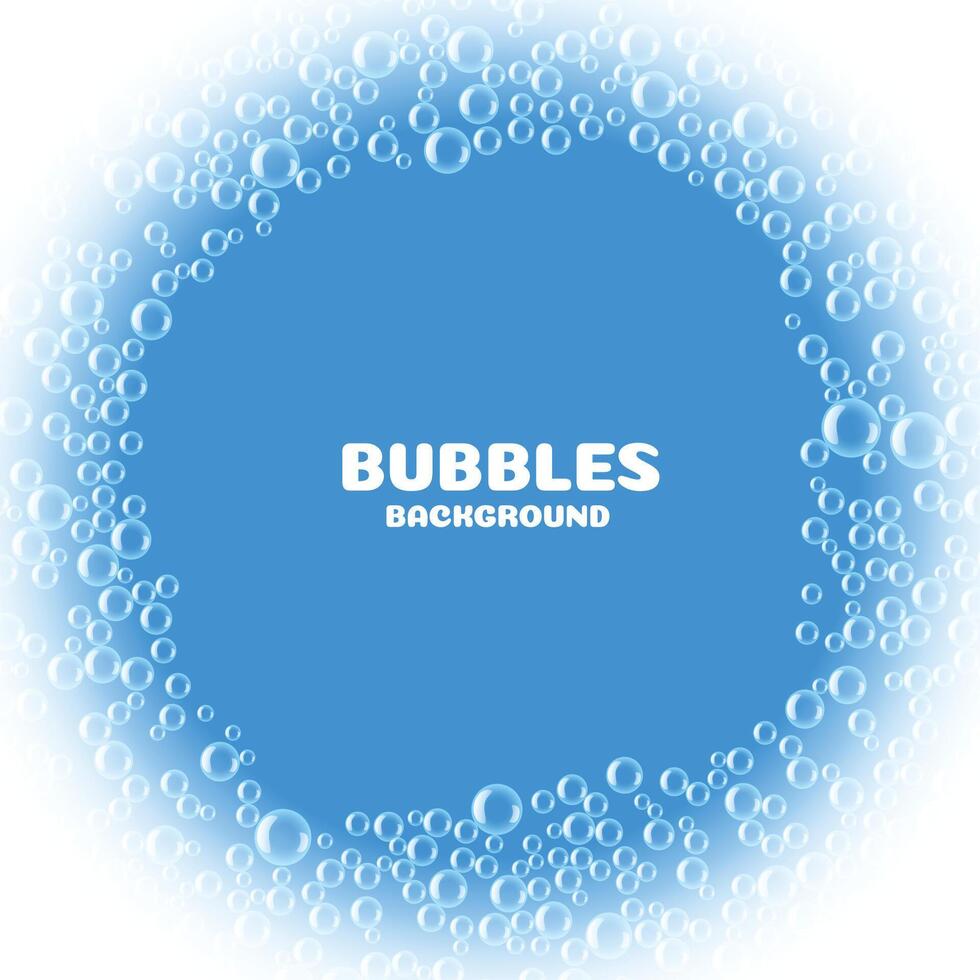 blauw zeep of water bubbels achtergrond vector