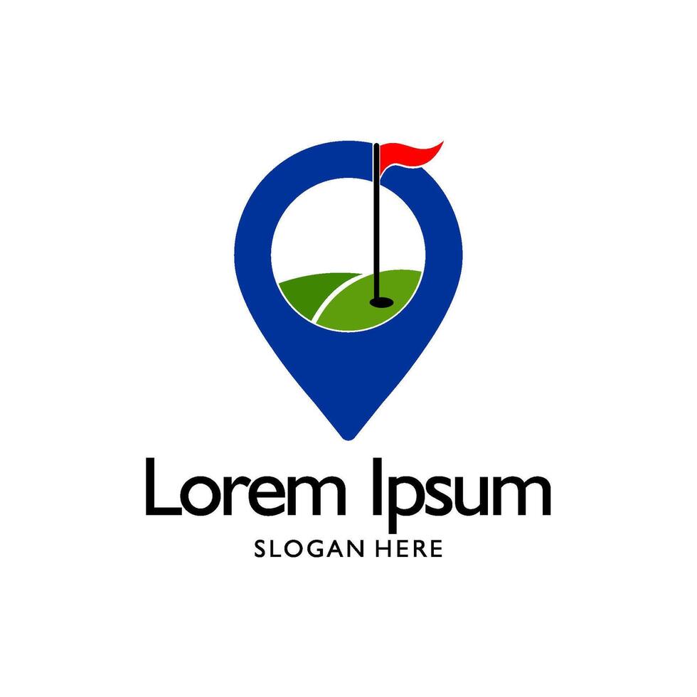 golf Cursus punt plaats logo ontwerp illustratie vector