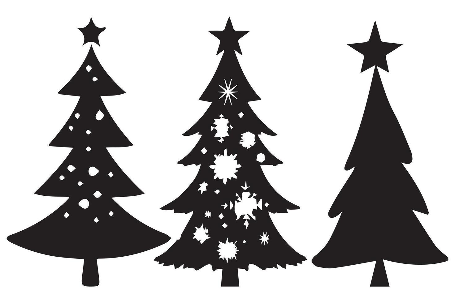 Kerstmis boom silhouet clip art bundel pro ontwerp vector