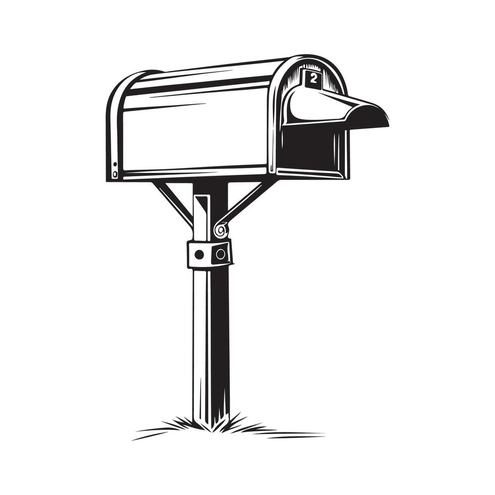postbus met mail Aan wit achtergrond vector