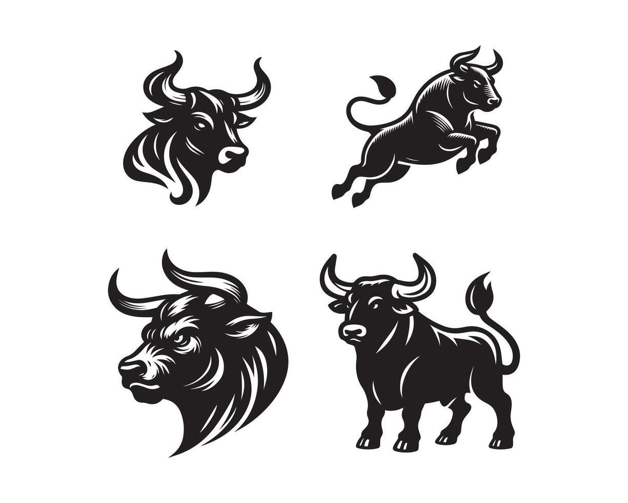 stier silhouet icoon grafisch logo ontwerp vector