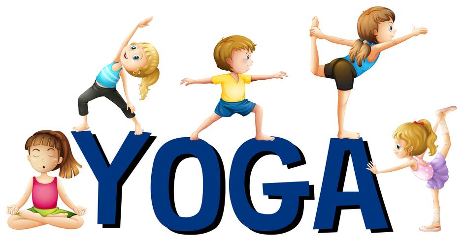 Lettertypeontwerp met woordyoga vector