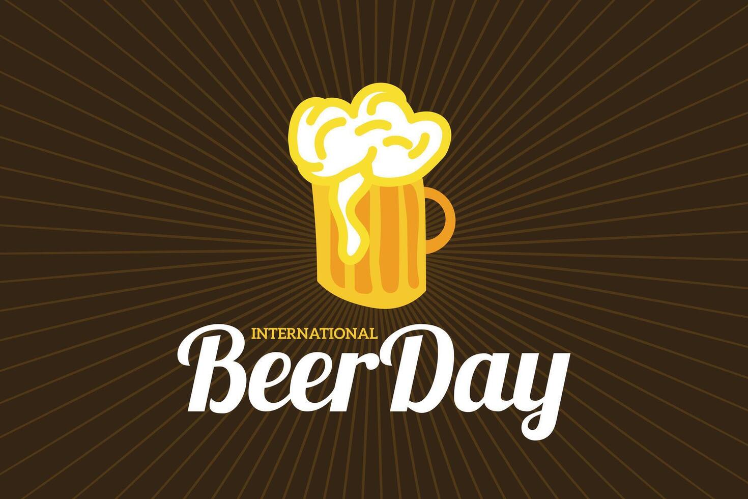 Internationale bier dag retro illustratie achtergrond vector
