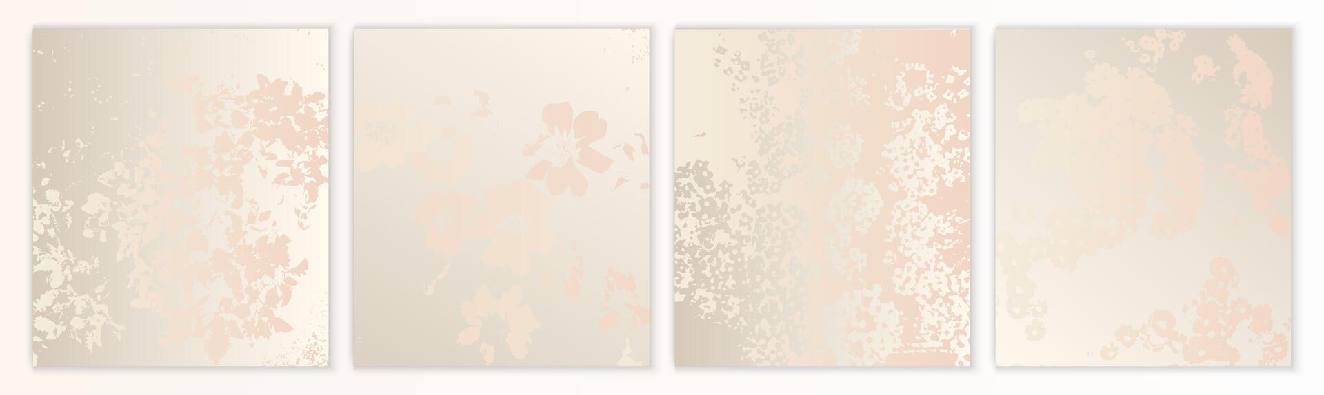 elegant pastel bloemen bruiloft achtergrond set. licht bloem structuur verzameling vector