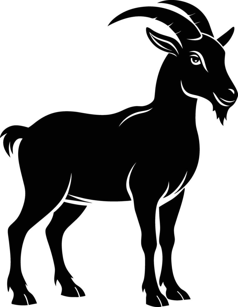 een geit silhouet Aan wit achtergrond vector
