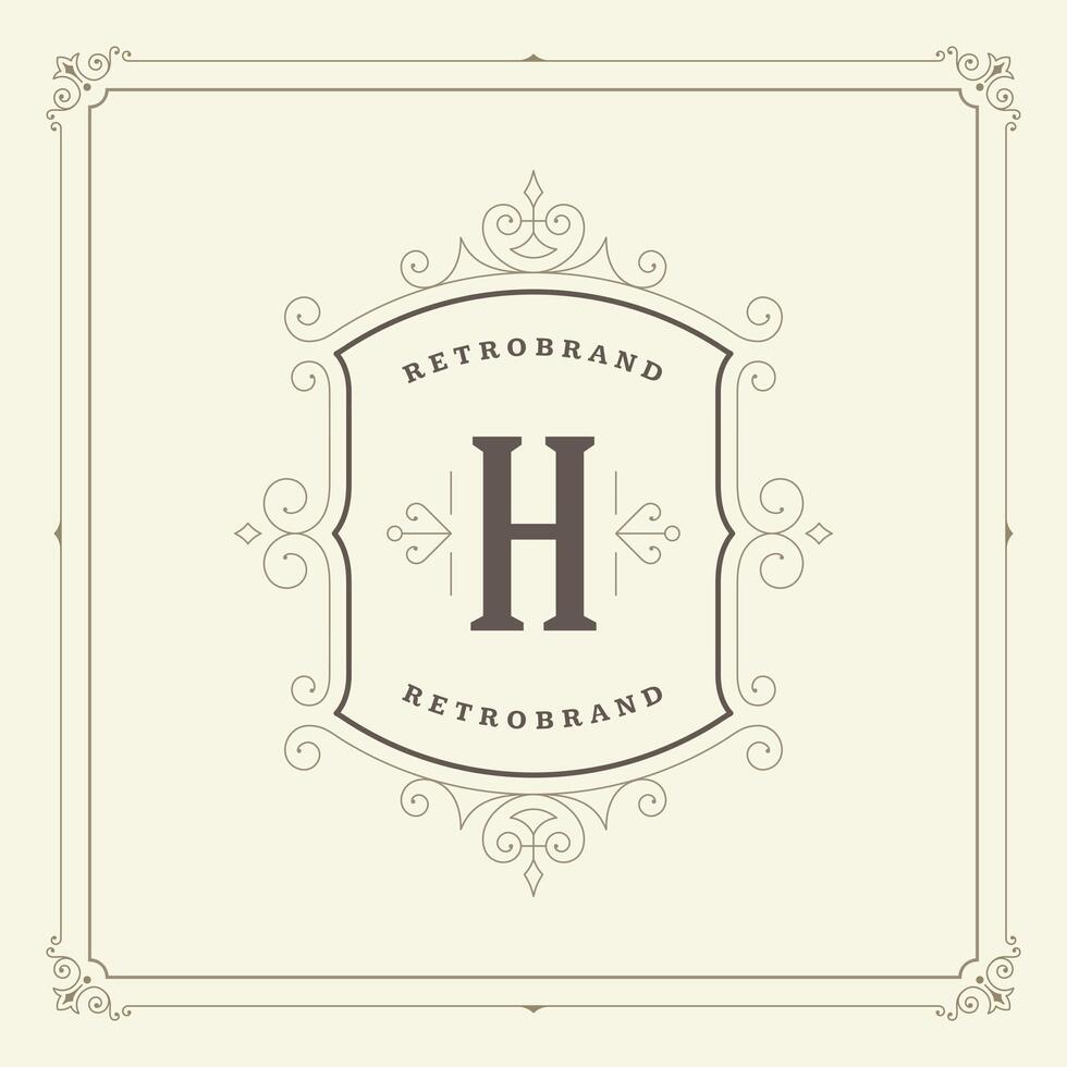 ornament monogram logo ontwerp sjabloon bloeit kalligrafische decoraties elegant Koninklijk lijnen. vector