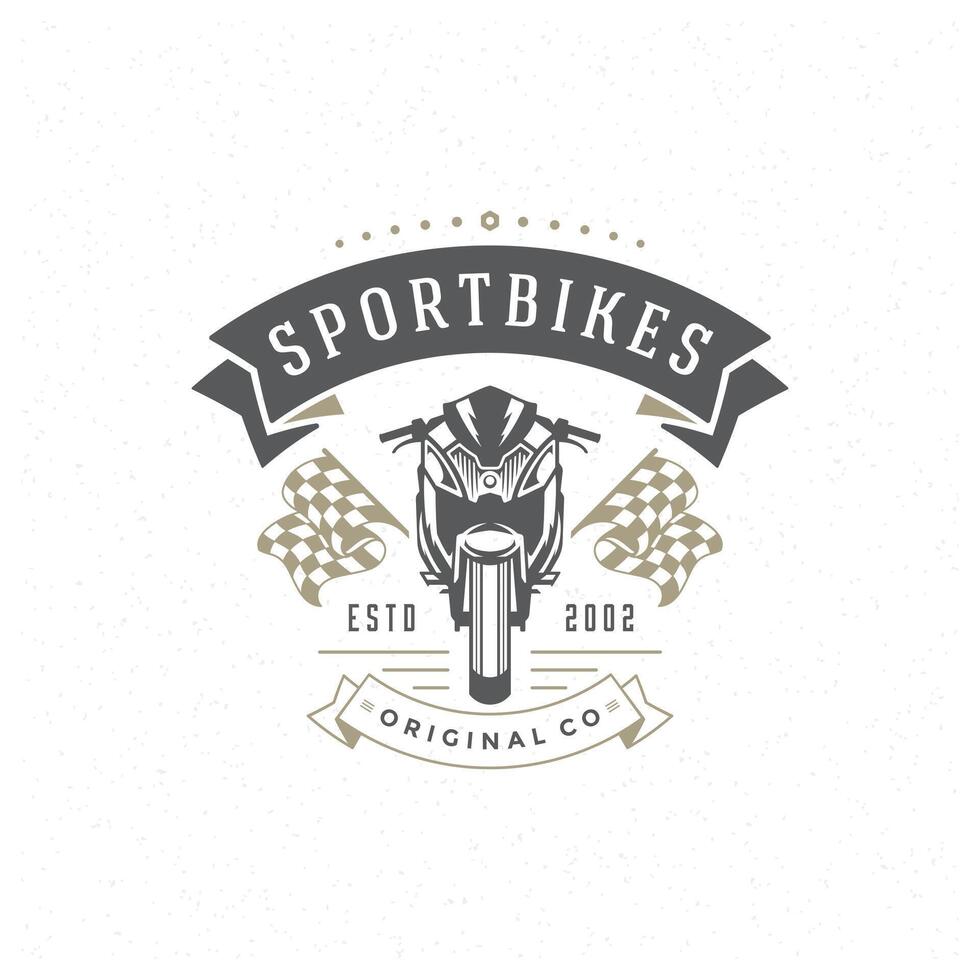 sport motorfiets logo sjabloon ontwerp element wijnoogst stijl vector