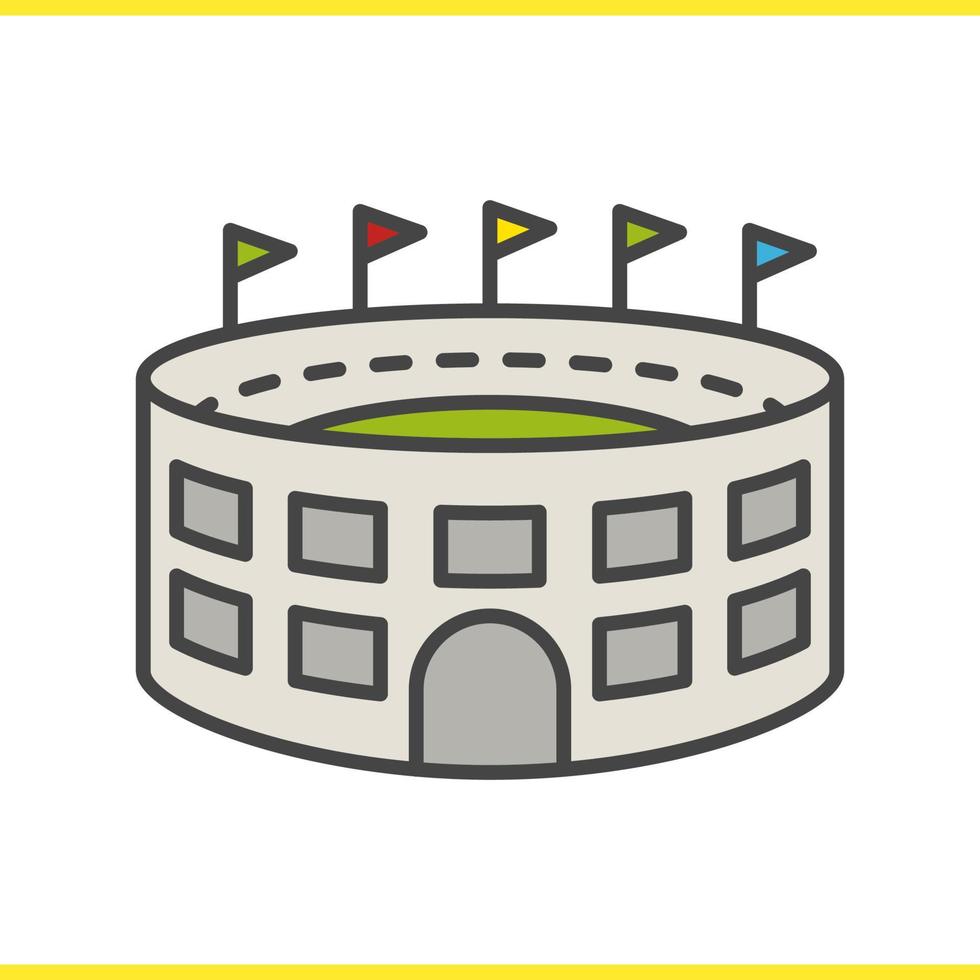 stadion gebouw kleur icoon. sportarena. geïsoleerde vectorillustratie vector