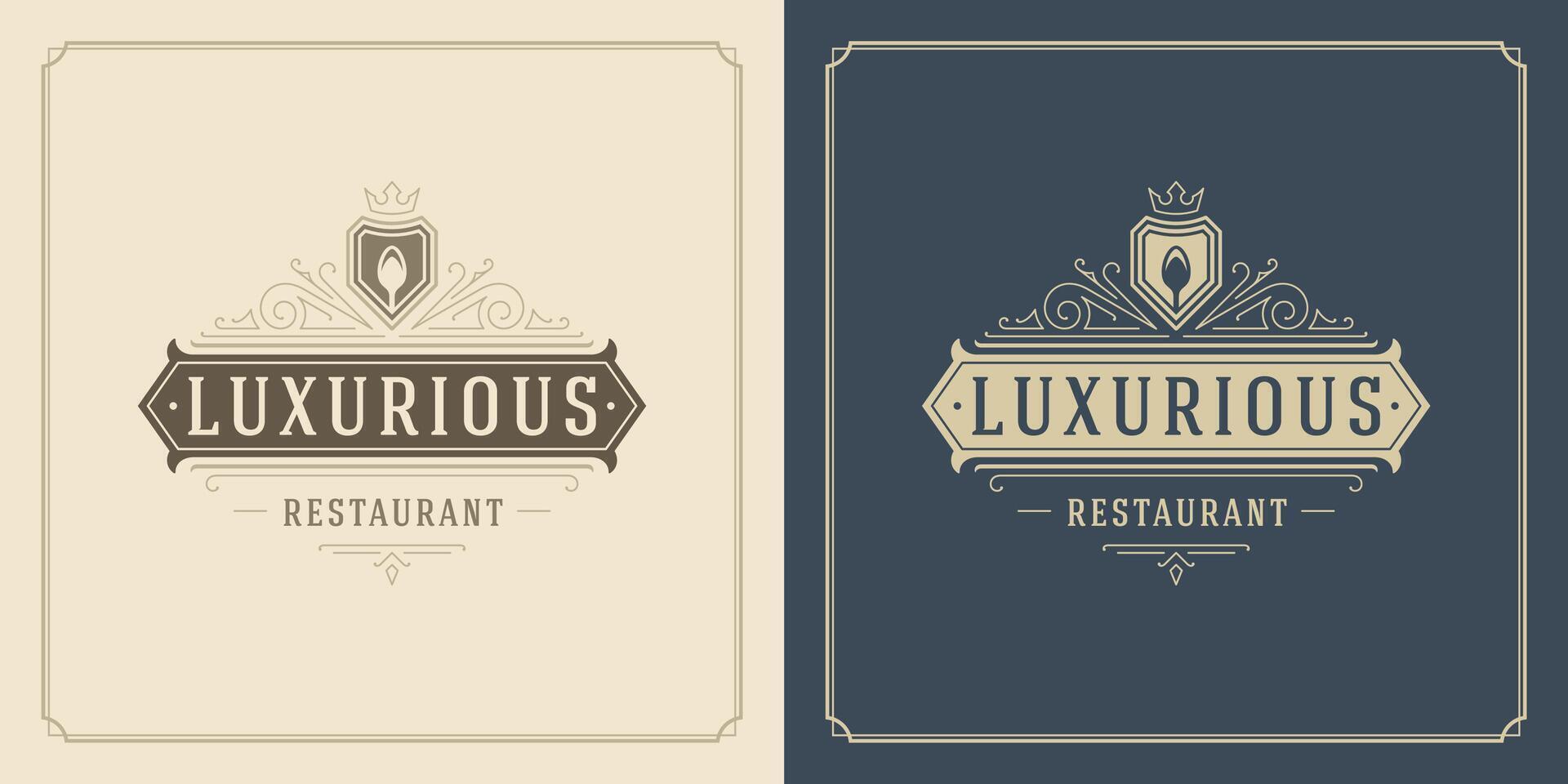 restaurant logo sjabloon illustratie voor menu en cafe teken vector