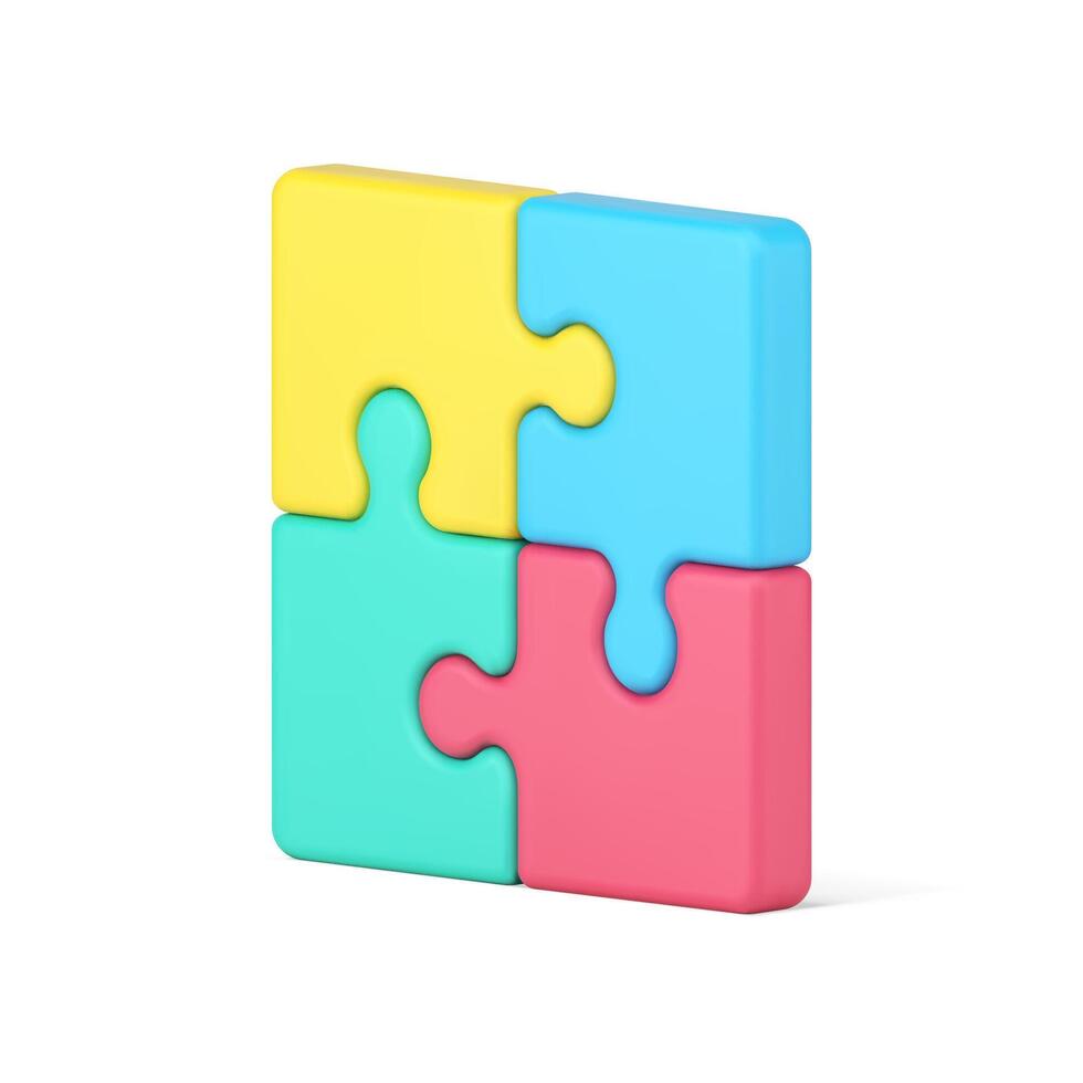 puzzel plein 3d icoon. gekleurde diagram met creatief oplossing vector