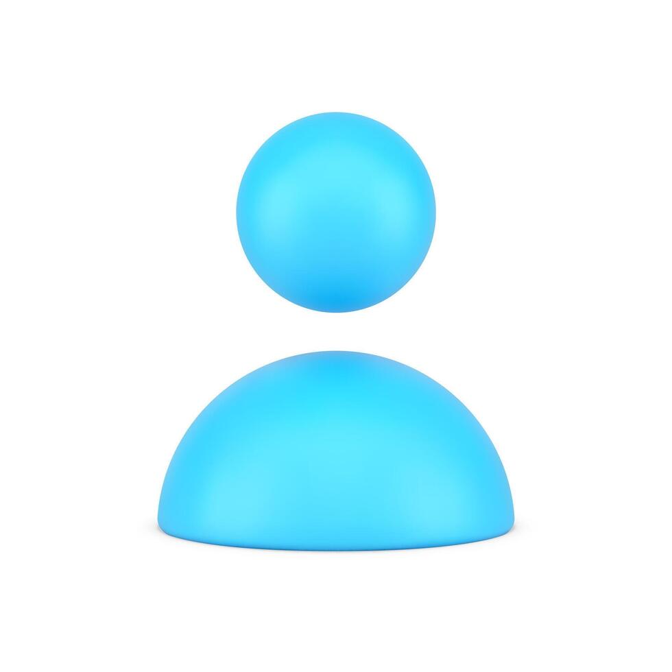 abstract menselijk symbool 3d icoon. sociaal avatar voor online communicatie vector