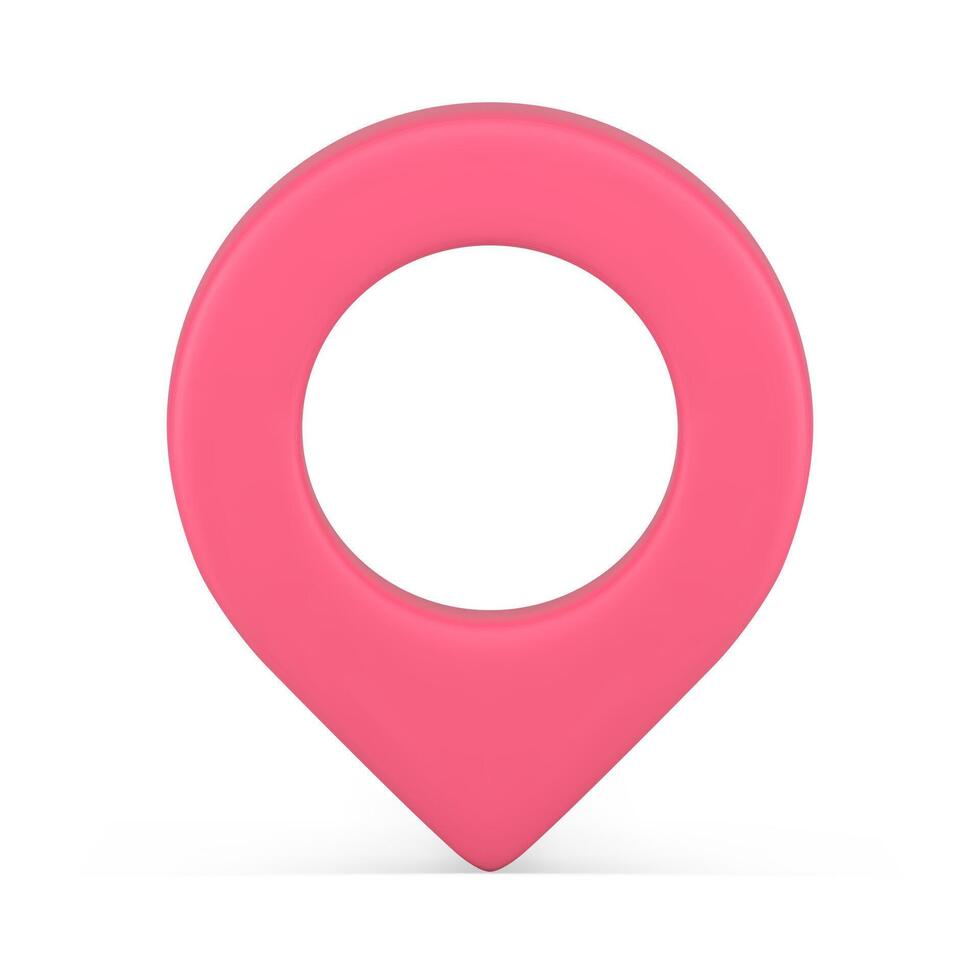 verticaal roze kaart pin met gat gehecht GPS wijzer plaats plaats realistisch 3d icoon vector