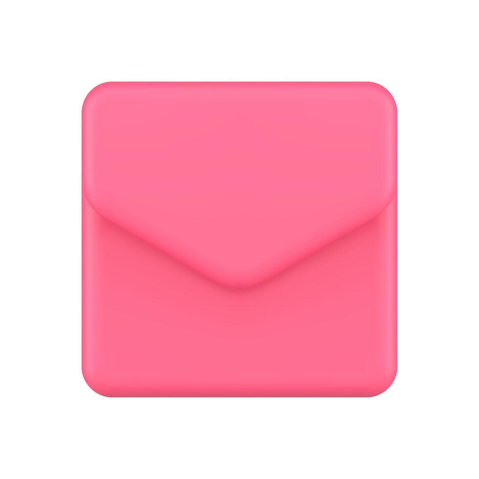 realistisch 3d icoon roze papier envelop postvak IN post online kennisgeving illustratie vector