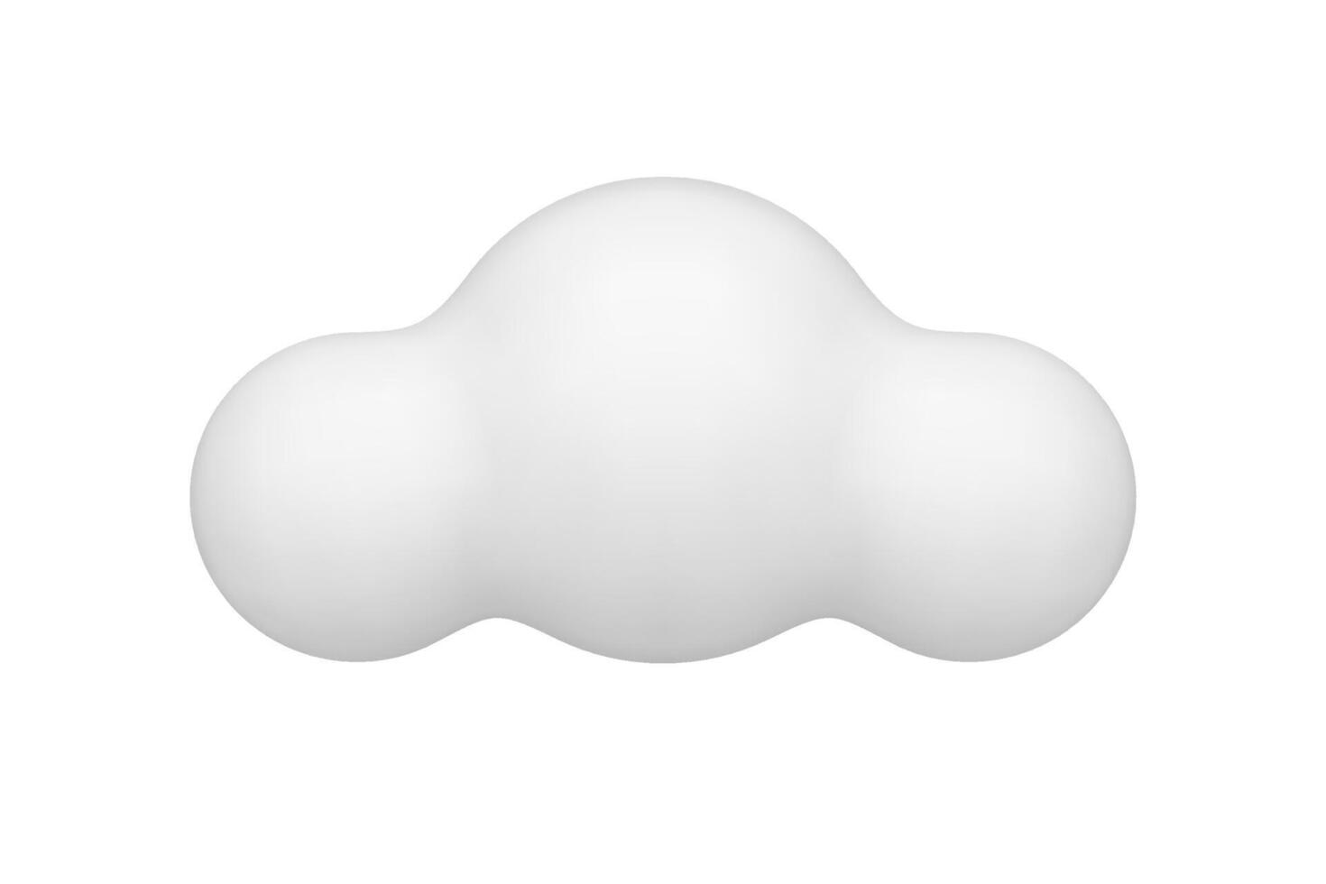 schattig wit pluizig wolk atmosfeer ballon cirkel mist realistisch 3d icoon illustratie vector