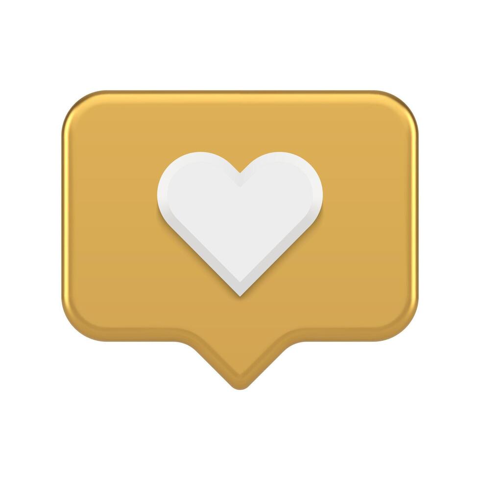 Leuk vinden toespraak bubbel snel tips online dating mobiel toepassing alarm gouden realistisch 3d icoon vector