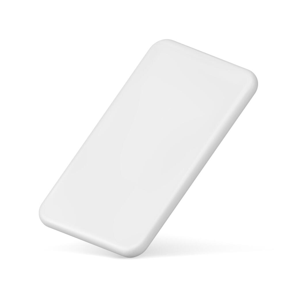 wit slank rechthoek steen zacht hoekig meetkundig pakket decoratief ontwerp realistisch 3d icoon vector