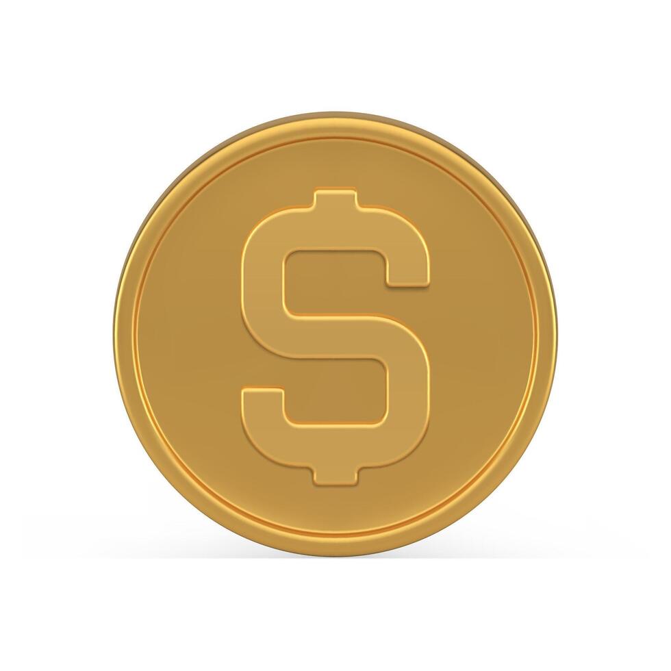 gouden munt dollar schat rijkdom financieel overvloed rijk contant geld geld realistisch 3d icoon vector