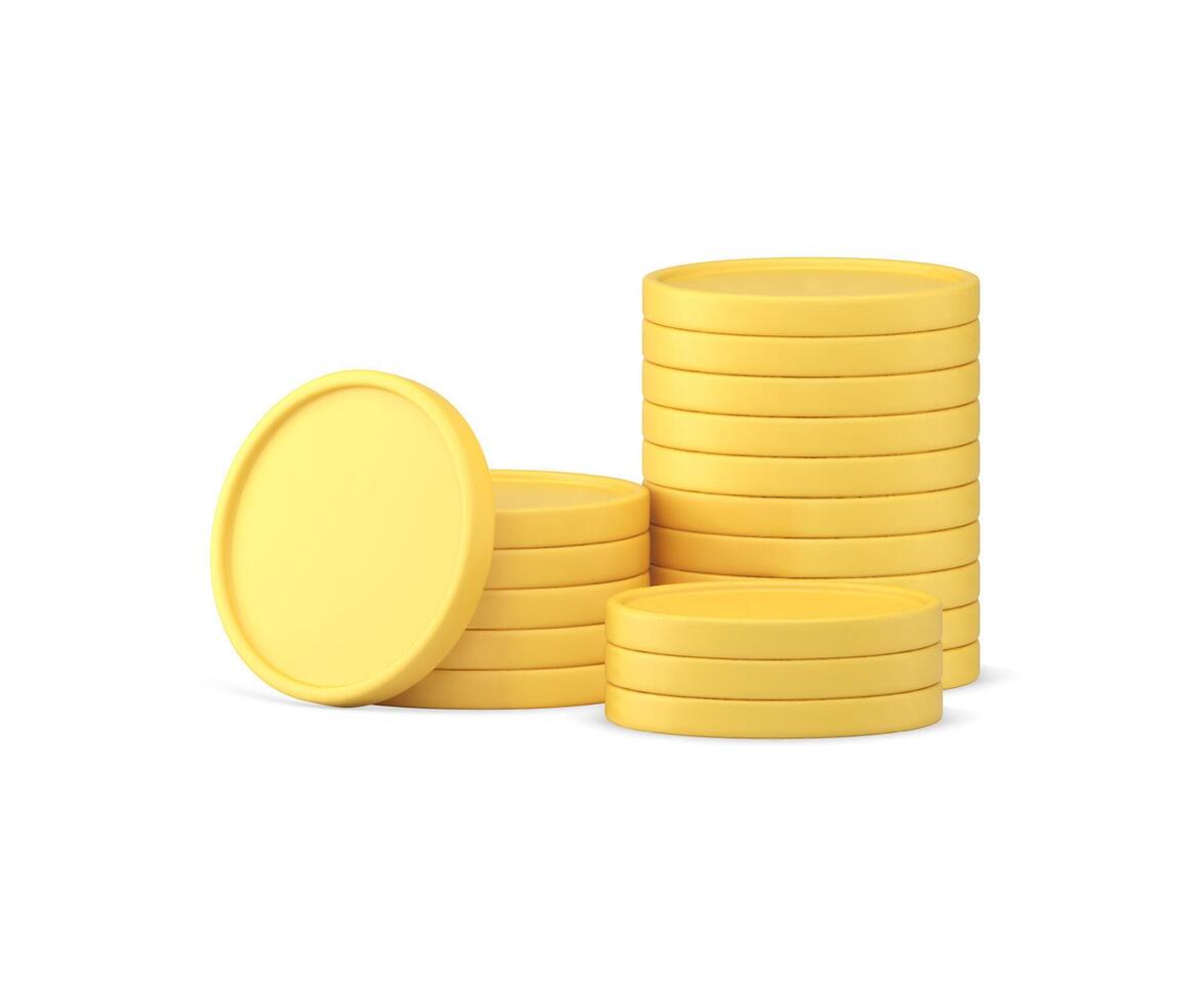 geel glanzend financieel munt contant geld geld stack bank betaling uitwisseling buying goederen 3d icoon vector