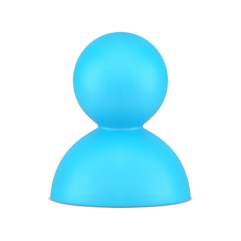 blauw persoonlijk account avatar menselijk hoofd internet identiteit sociaal media gebruiker realistisch 3d icoon vector