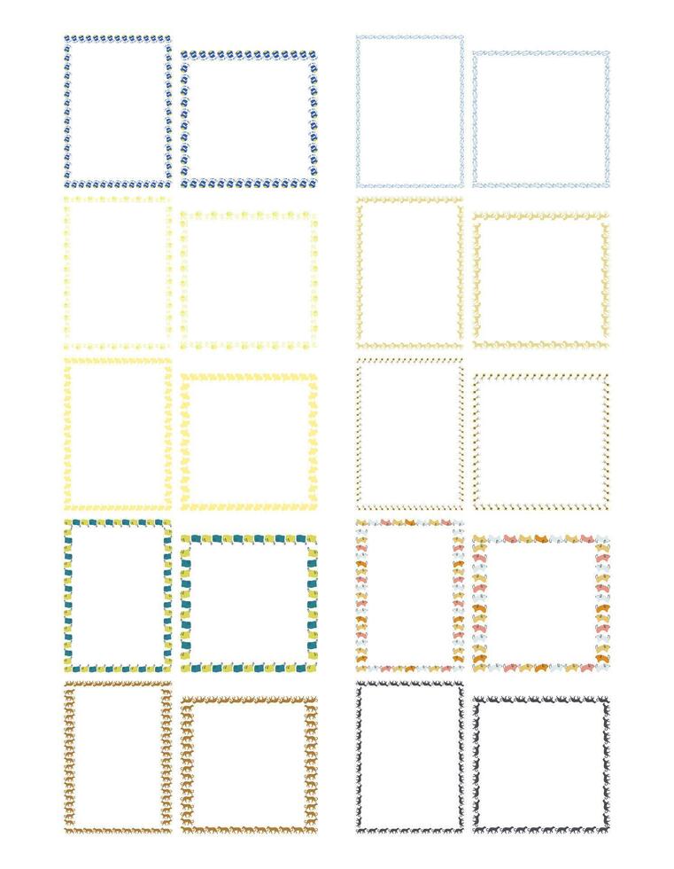 kleurrijk kinderachtig gemakkelijk dier leeg kaders verzameling. decoratie elementen voor kinderen. vector