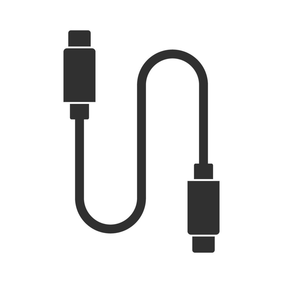 USB gegevens opladen kabel glyph icoon vector