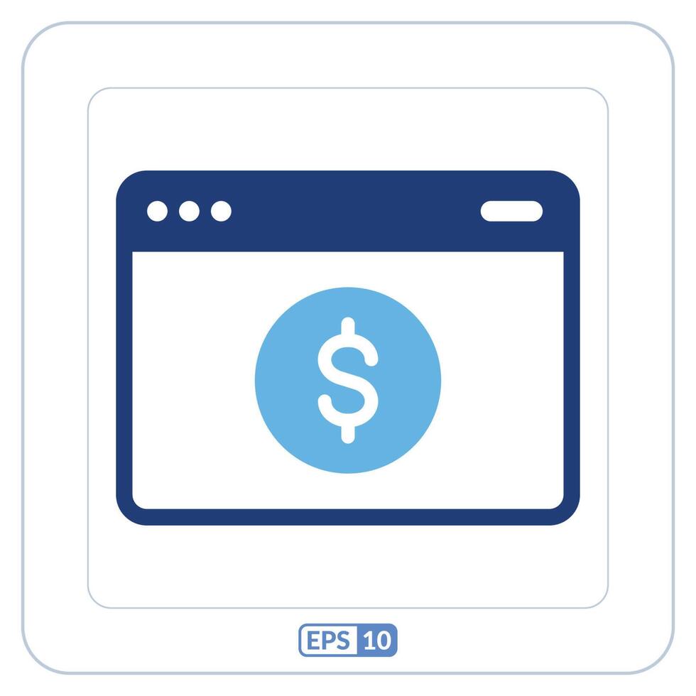 digitaal geld icoon. dollar teken icoon Aan een computer scherm vector