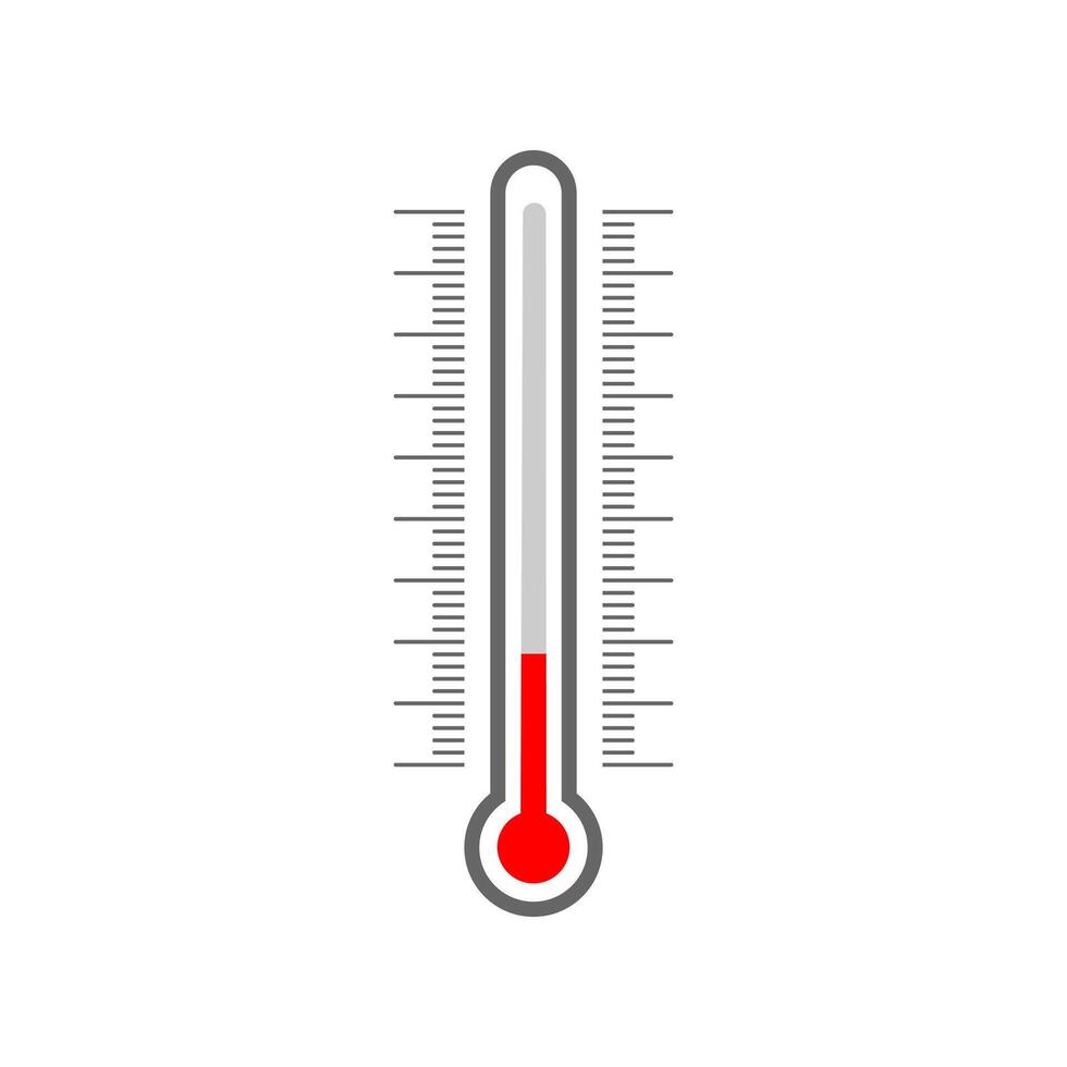 meteorologisch thermometer glas buis silhouet en Celsius en Fahrenheit mate schaal. temperatuur meten, klimaat controle gereedschap vector