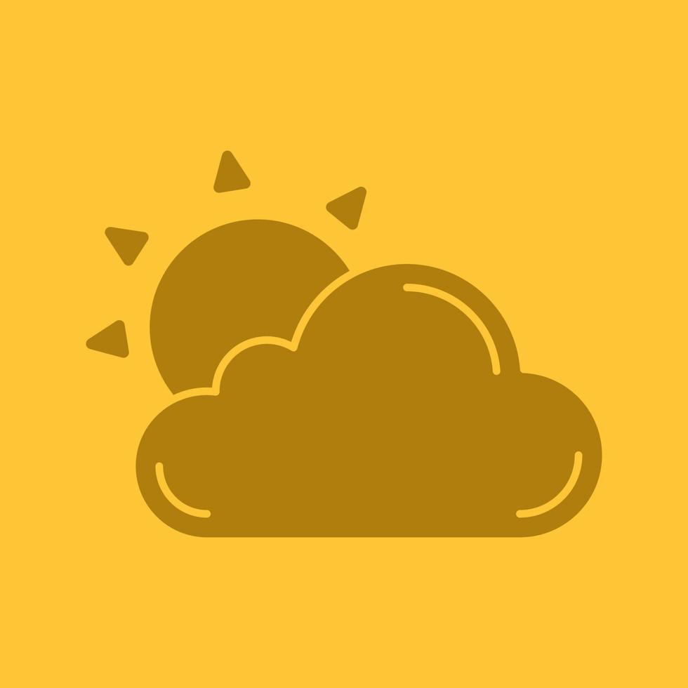 zomer weer kleur lineaire pictogram. rijzende zon achter wolk. dunne lijn contour symbolen op kleur achtergrond. zonsondergang. vector illustratie