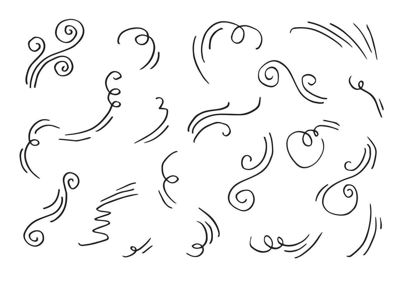 tekening wind illustratie hand getekend stijl geïsoleerd Aan wit achtergrond. vector
