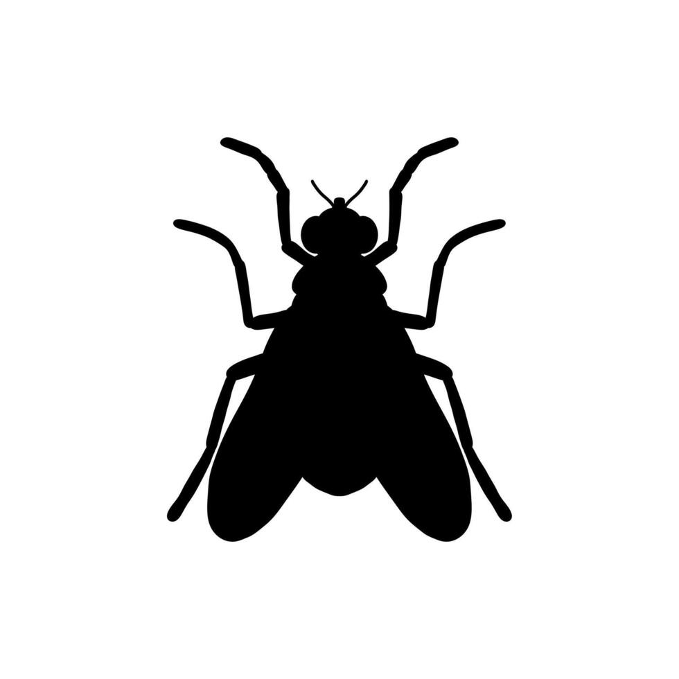 flt silhouet illustratie. vlieg icoon geïsoleerd Aan wit achtergrond. vlak vlieg icoon symbool teken van modern dieren verzameling voor mobiel concept en web apps ontwerp vector