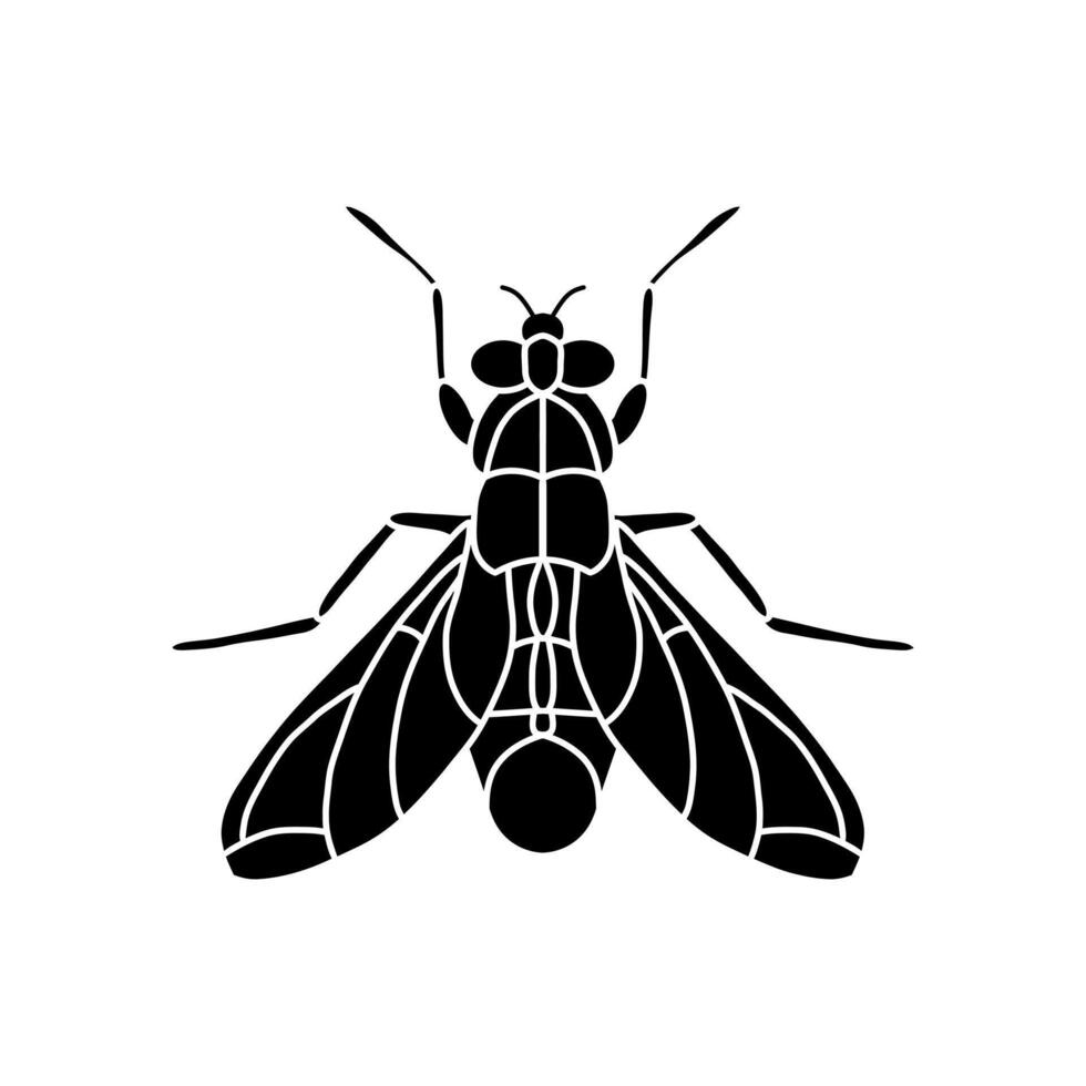 vlieg zwart en wit illustratie. vlak vlieg icoon symbool teken van modern dieren verzameling voor mobiel concept en web apps ontwerp vector