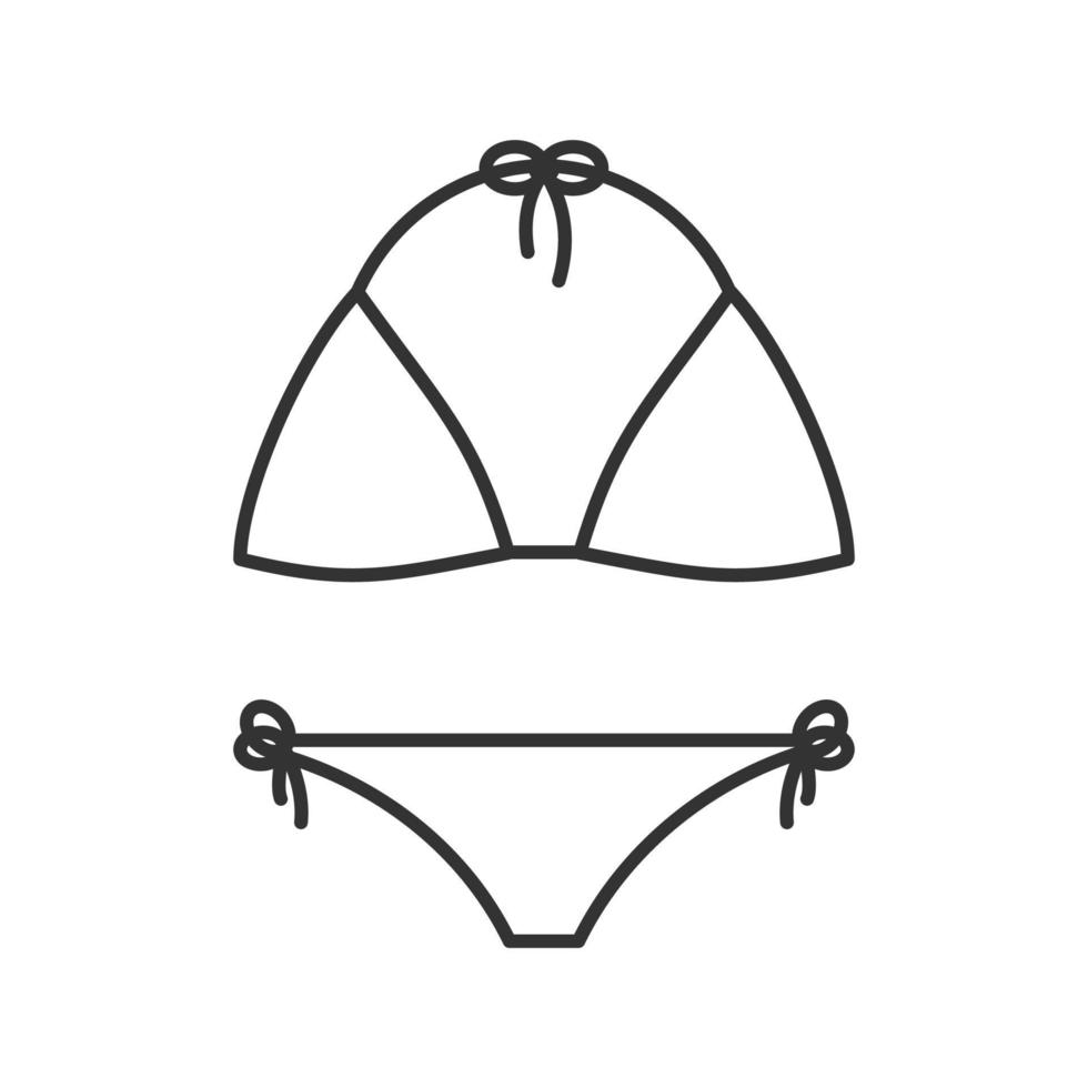 badpak lineaire pictogram. dunne lijn illustratie. bikini zwempak contour symbool. vector geïsoleerde overzichtstekening