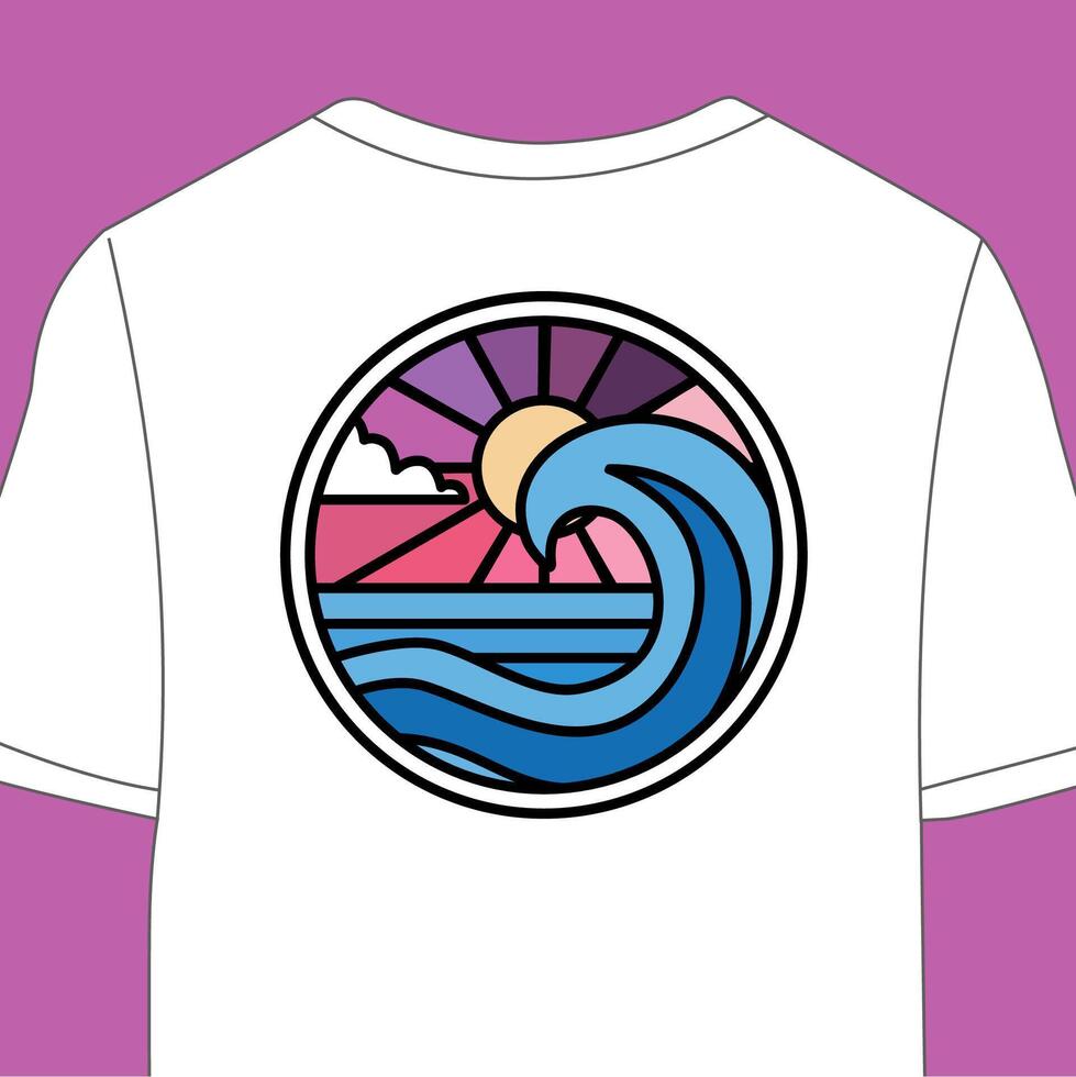 ontwerp t overhemd strand zomer vector