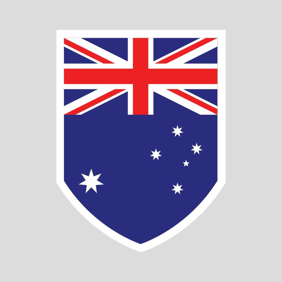 Australië vlag in schild vorm kader vector