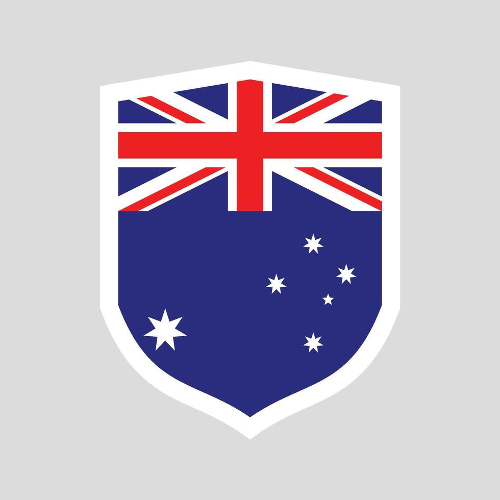 Australië vlag in schild vorm kader vector