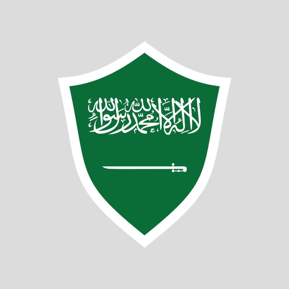 saudi Arabië vlag in schild vorm vector